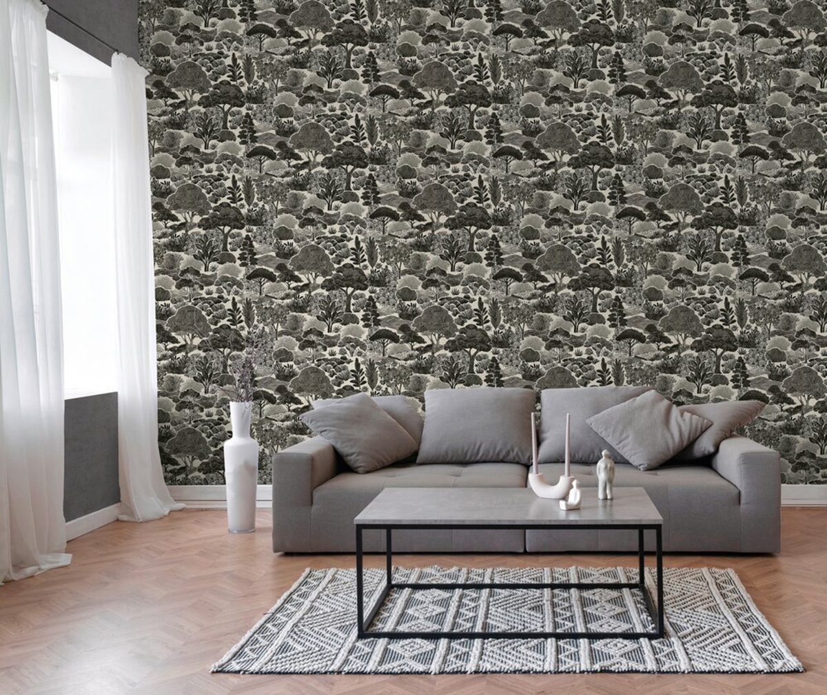 Papier peint Jardin Botanique noir - Pintwalls 3 d'A.S. Création AMB1 | Réf. AS-791853