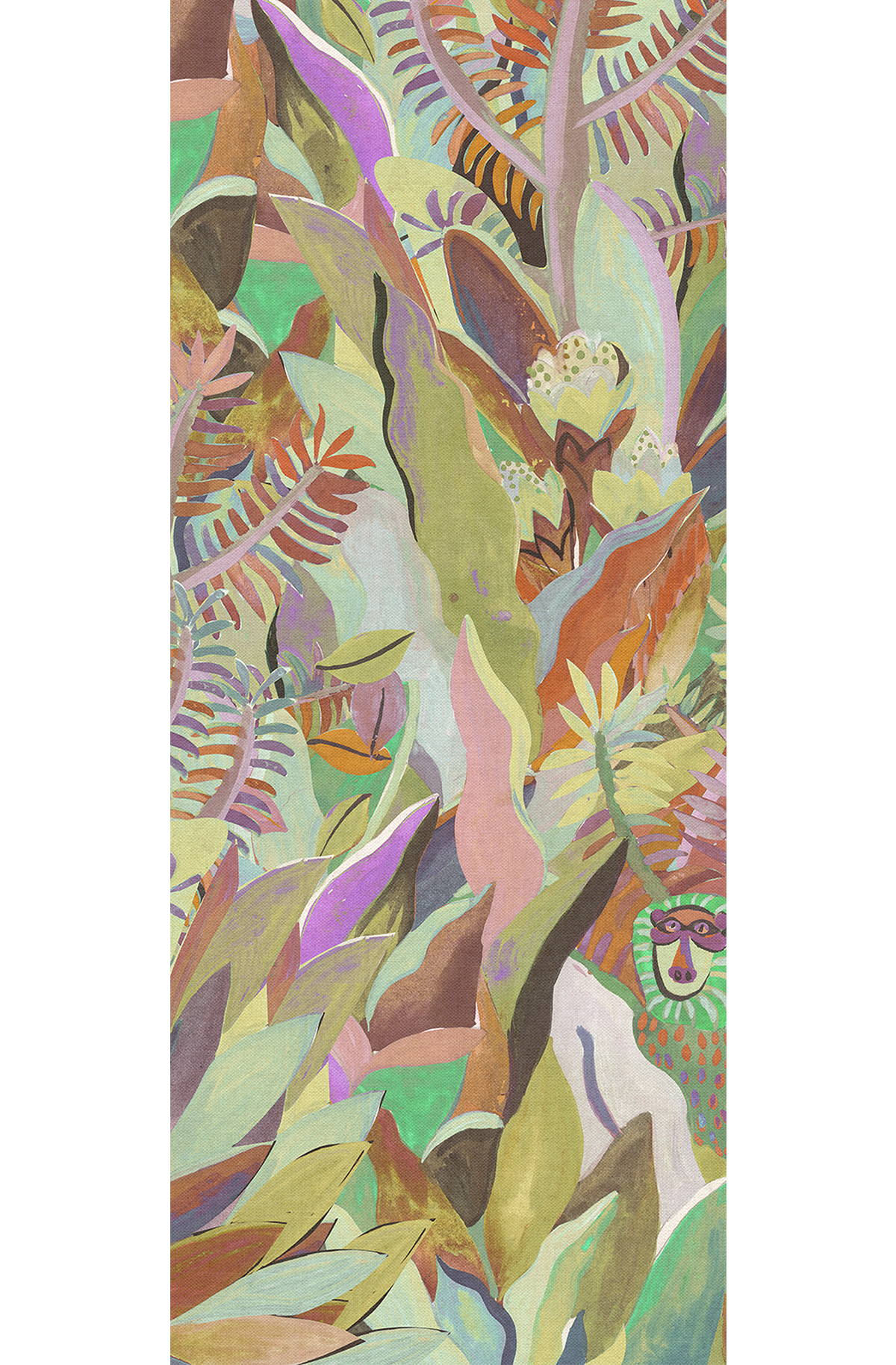 Papier peint panoramique Feuillage Animal multicolore - A H260 - Wall Designs IV de Masureel | Réf. MAS-DG4ANI1011-260