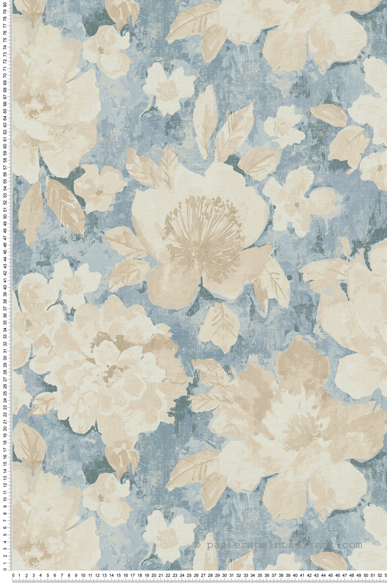 Papier peint Vintage Floral bleu jean - Aquarell Dreams d'A.S. Création | Réf. AS-396071