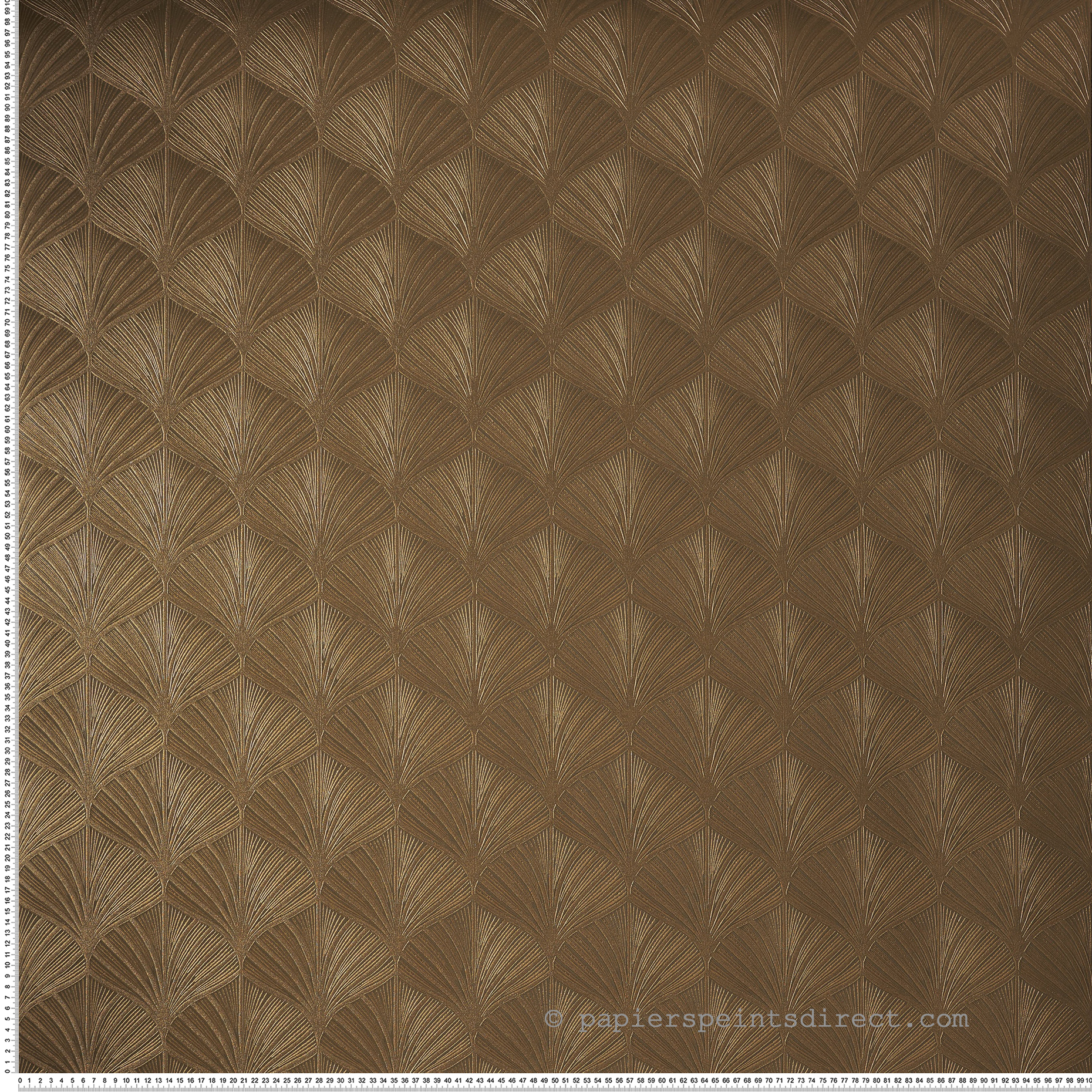 Papier peint Palmette Art Déco Néréide bronze - Magnitude de Casamance | Réf. CAS-76651426