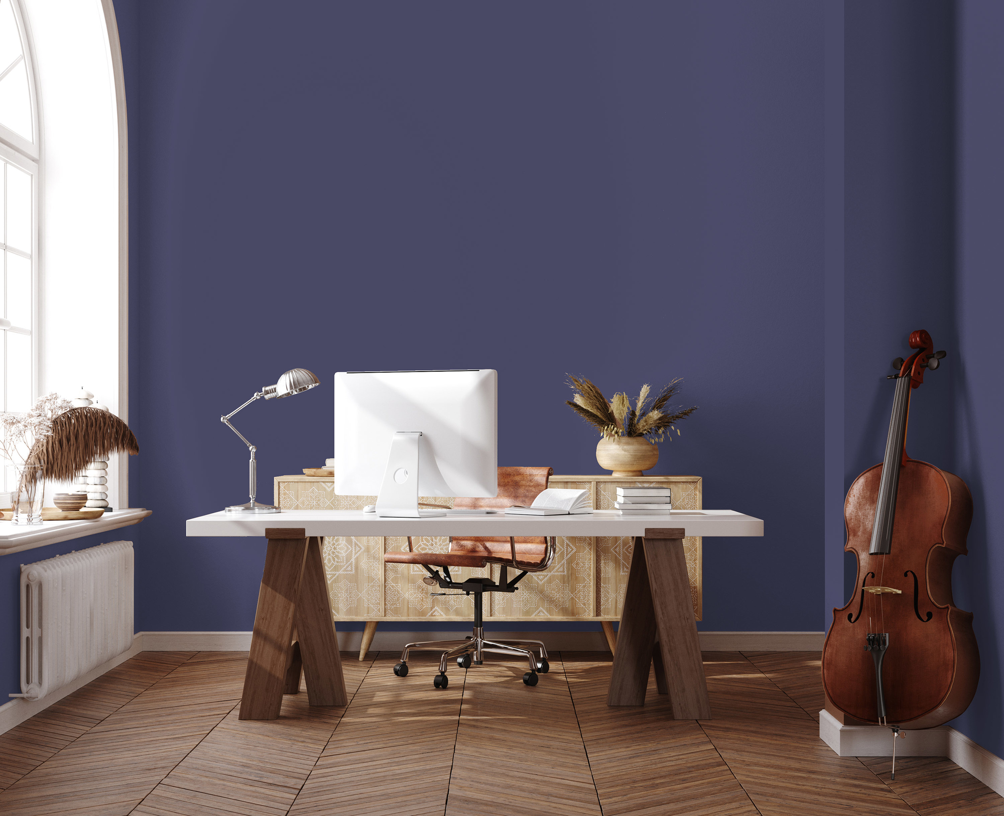 Photo numéro 2 d'une pièce avec un mur peint avec la peinture  Puro violet simple mauve - c2005