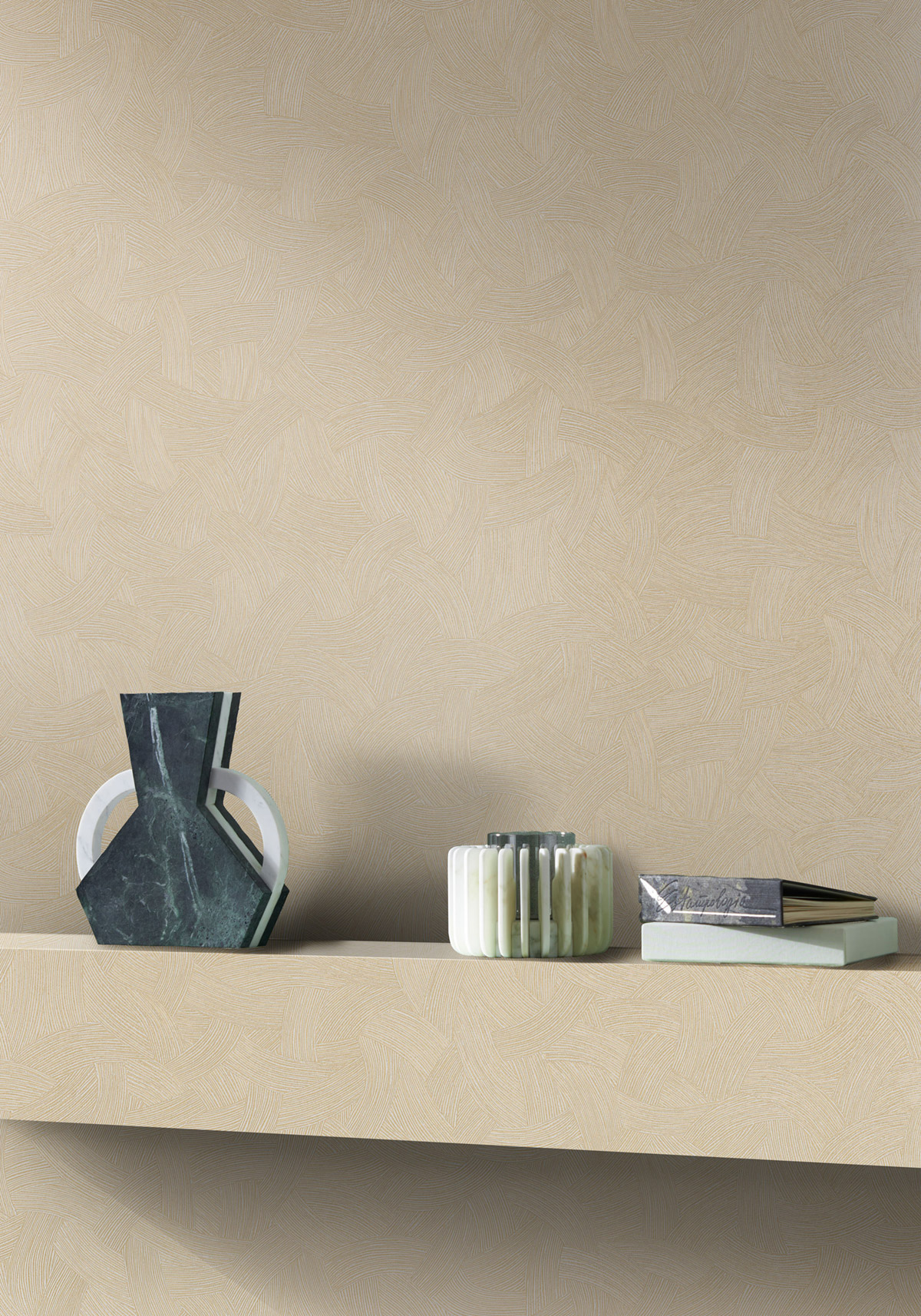 Papier peint Mouvement Graphique Bérénice blanc doré - Magnitude de Casamance | Réf. CAS-76662038