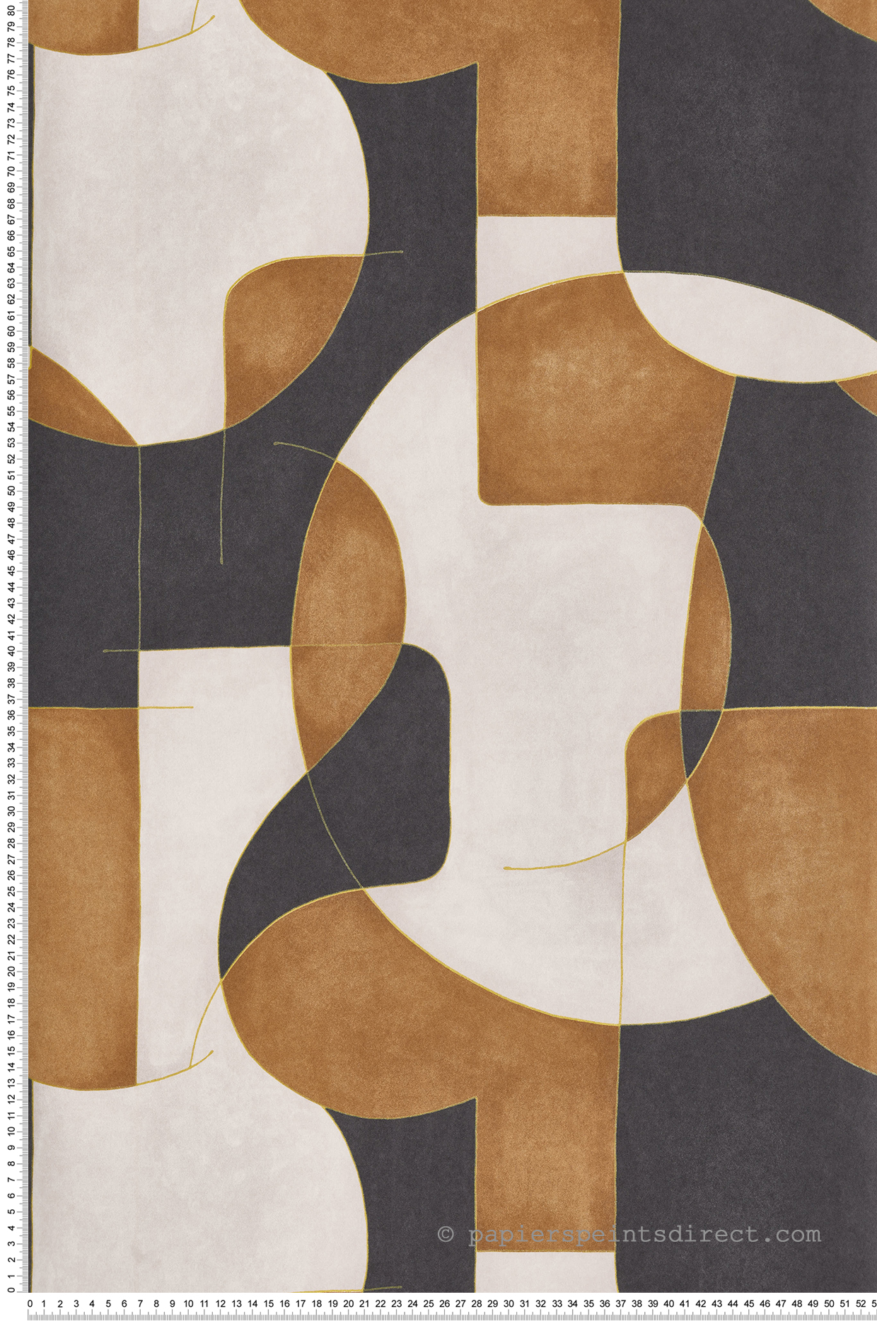 Papier peint Géométrique Art noir et marron - Gallery de Casadéco | Réf. GLRY86092410