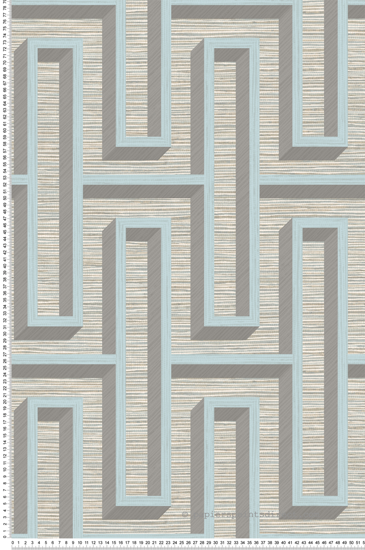 Papier peint Labyrinthe Paille Henley bleu gris taupe - Harry de Lutèce | Réf. LTC-DL26724