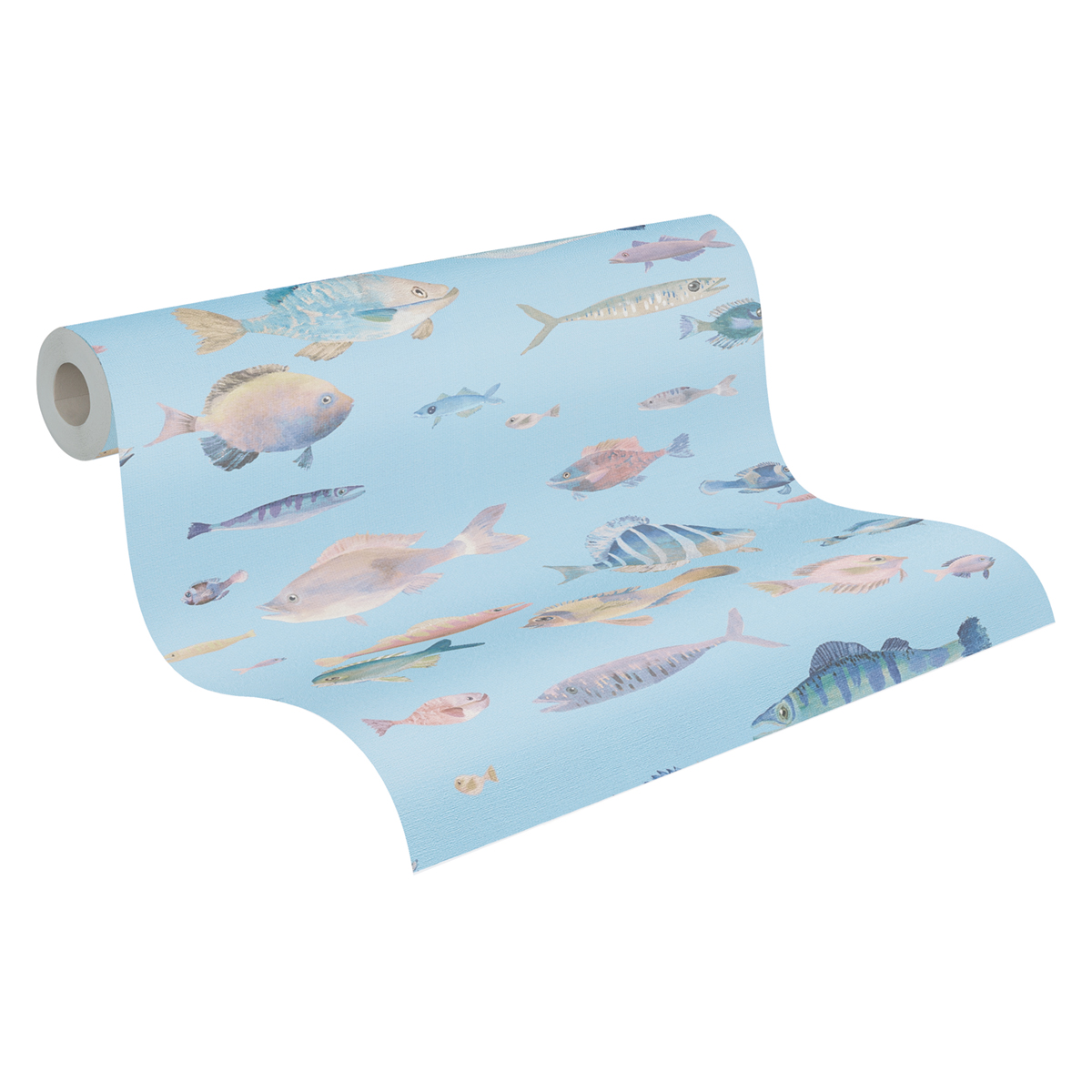 Papier peint Poisson Aquarelle bleu - Pintwalls 2 d'A.S. Création ROLL | Réf. AS-396962