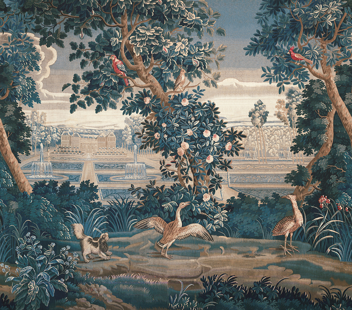 Papier peint panoramique Classique Tapestry bleu - Panorama 2 de Lutèce | Réf. LTC-PAN1642C