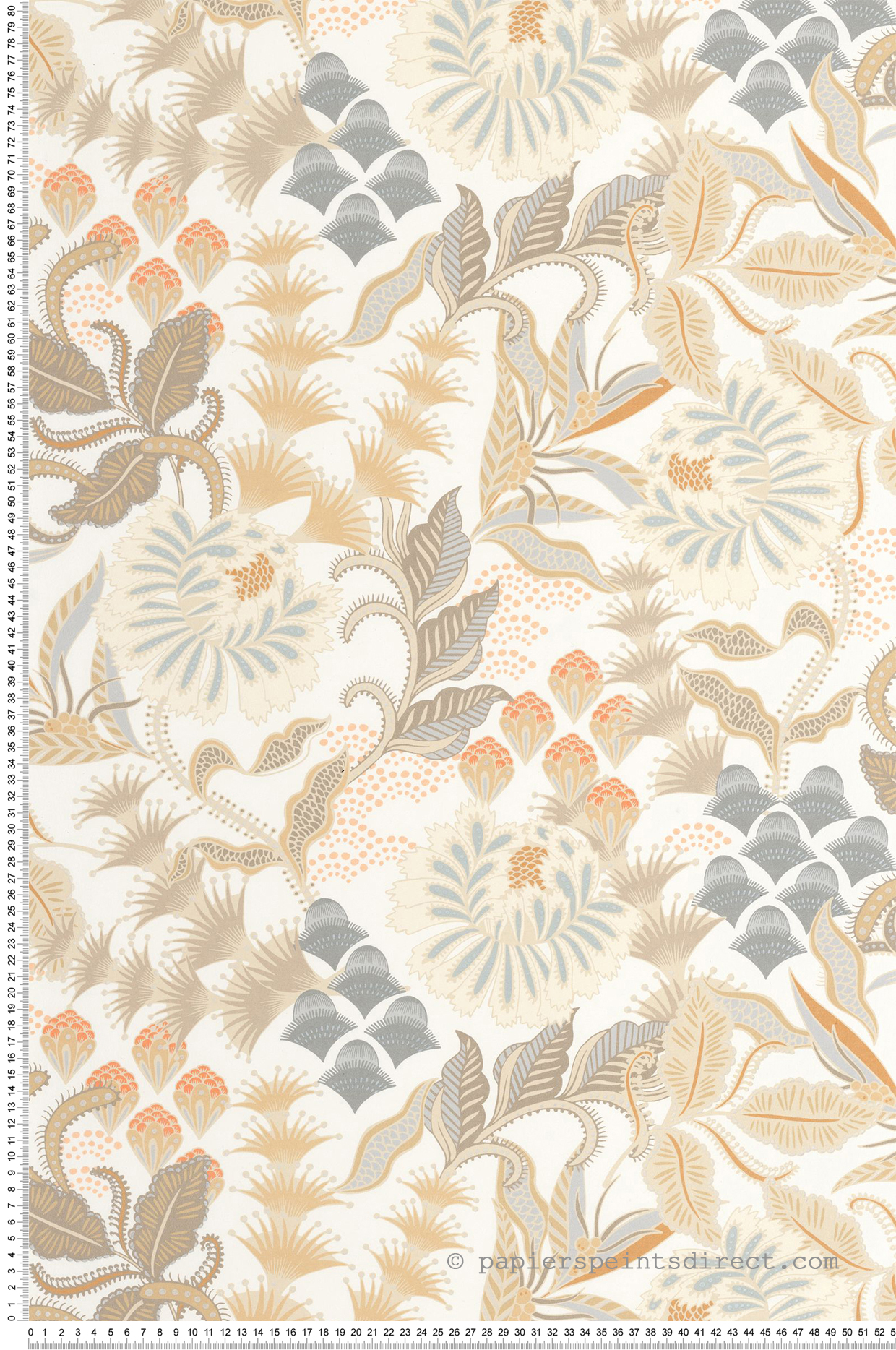 Papier peint Fleur Vintage Bloomsbury beige gris - Derby de Casadéco | Réf. DERB89281005