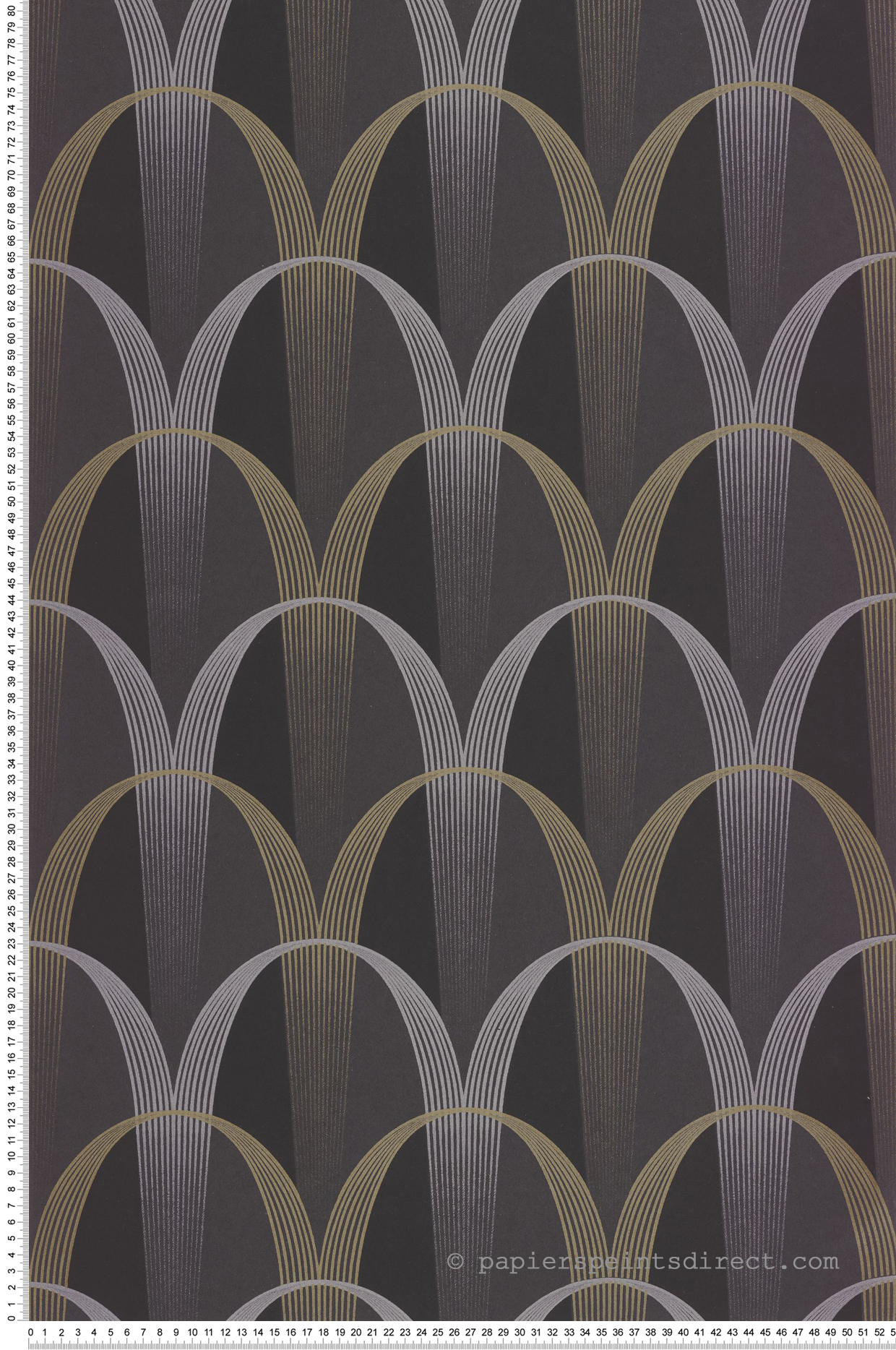 Papier peint Arche Entrée des Artistes fusain doré - Années Folles de Casadéco | Réf. ANFO201049132