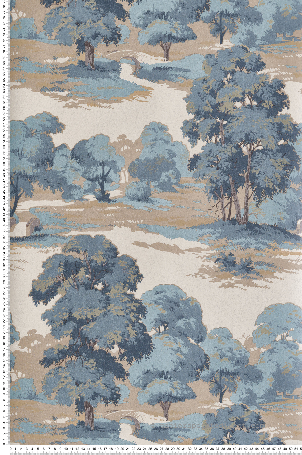 Papier peint Forêt Paysage Sherwood bleu - Beaux Arts de Lutèce | Réf. LTC-M1830
