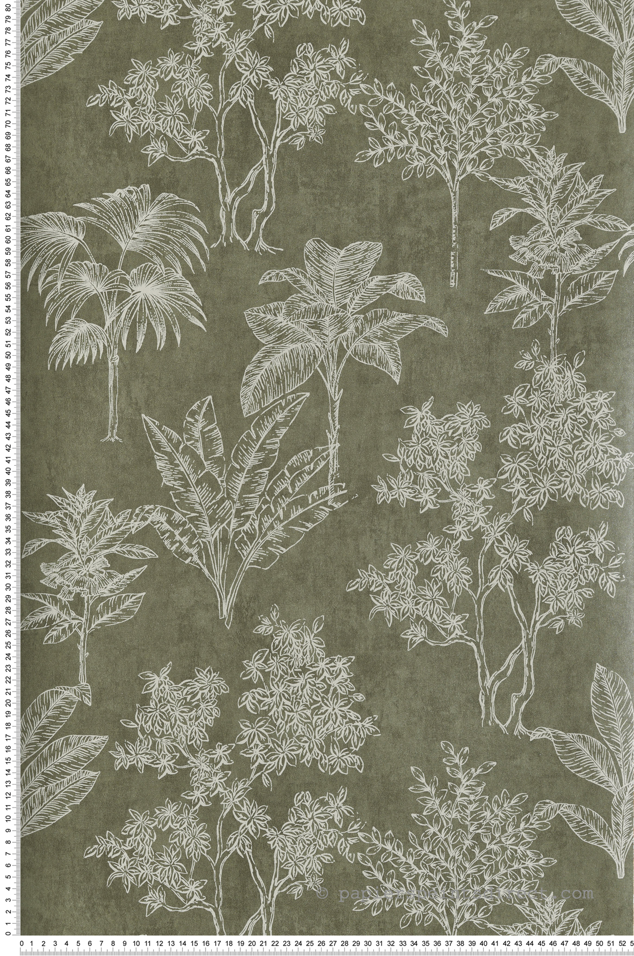 Papier peint Arbre Feuillage vert argile irisé - Attitude de Lutèce | Réf. LTC-DWP0361-01