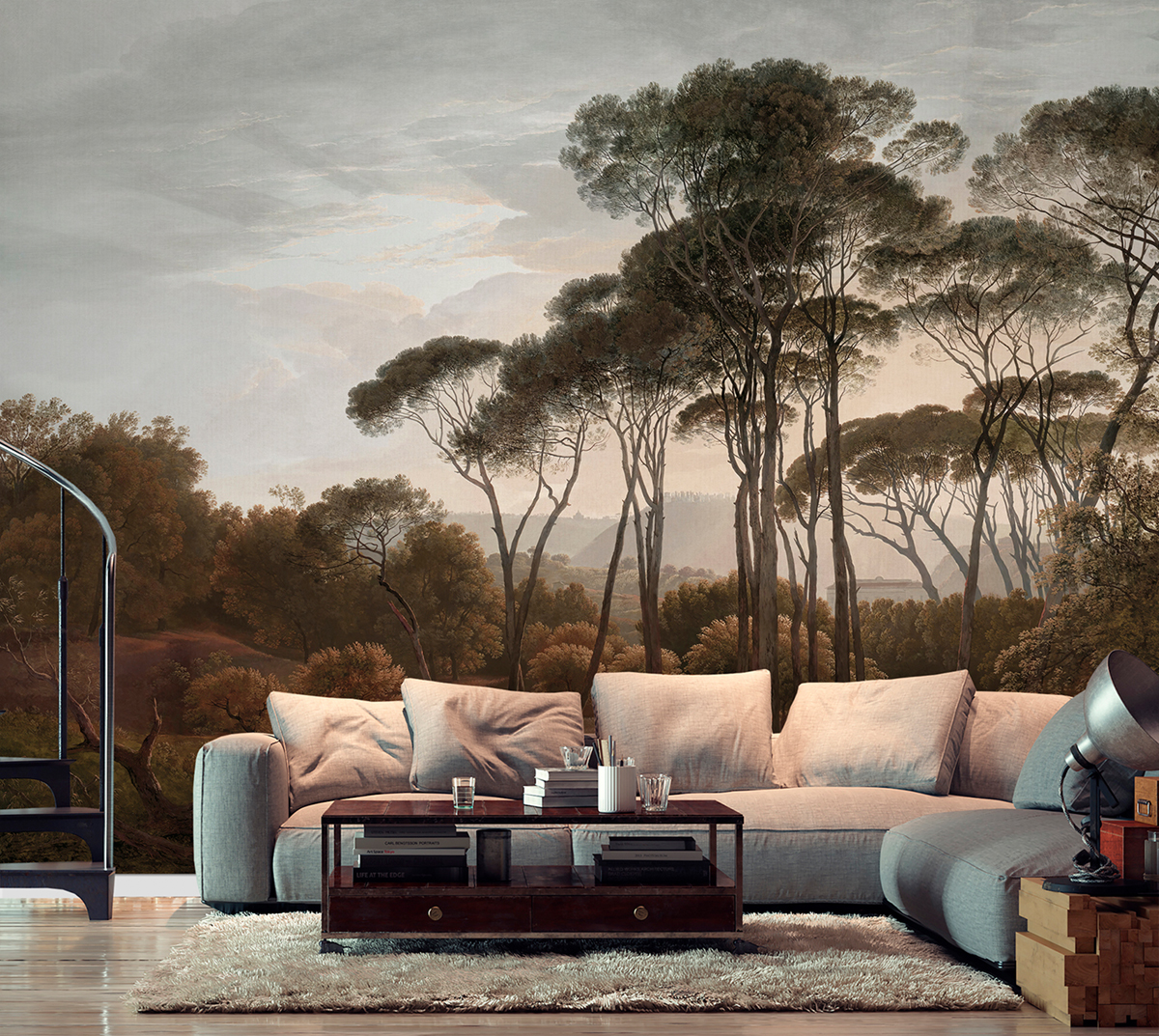 Papier peint panoramique Arbre Umbrella automne - Panorama 2 de Lutèce | Réf. LTC-PAN1513C