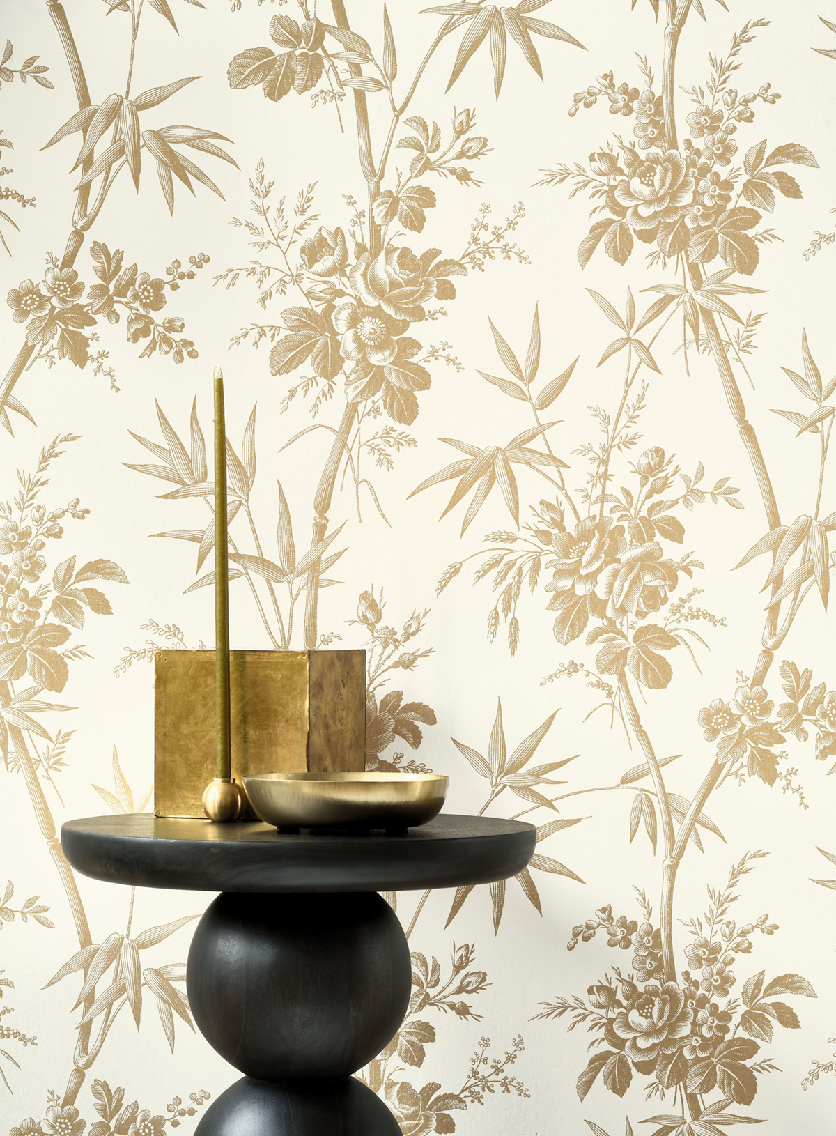 Papier peint Fleurs Flânerie beige - Les Belles Toiles De Jouy 2 de Casadéco AMB2 | Réf. BTJD201701303