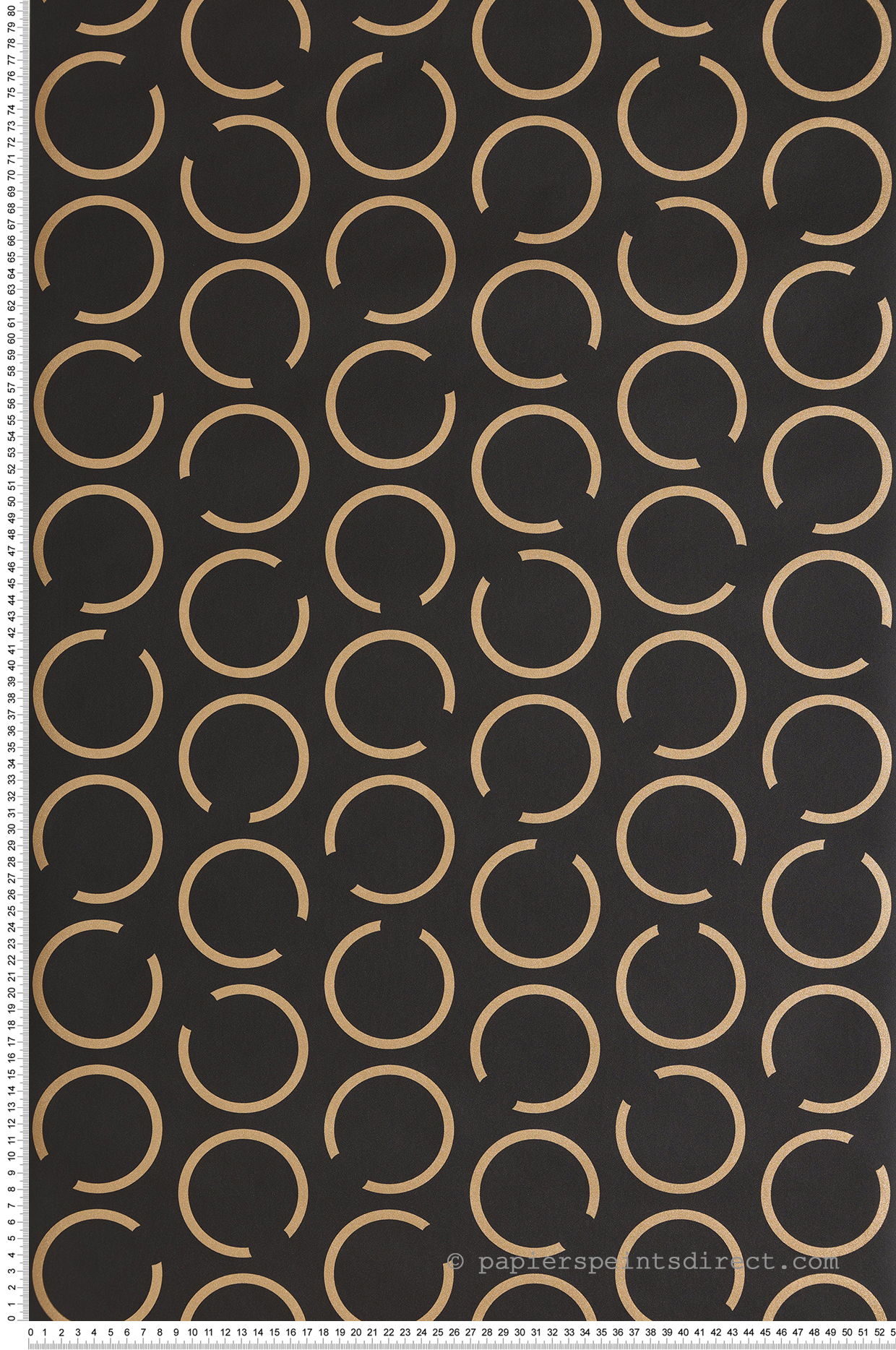 Papier peint Demi Cercle Design Around the Clock noir et doré - Around de Casélio | Réf. ARN102909028