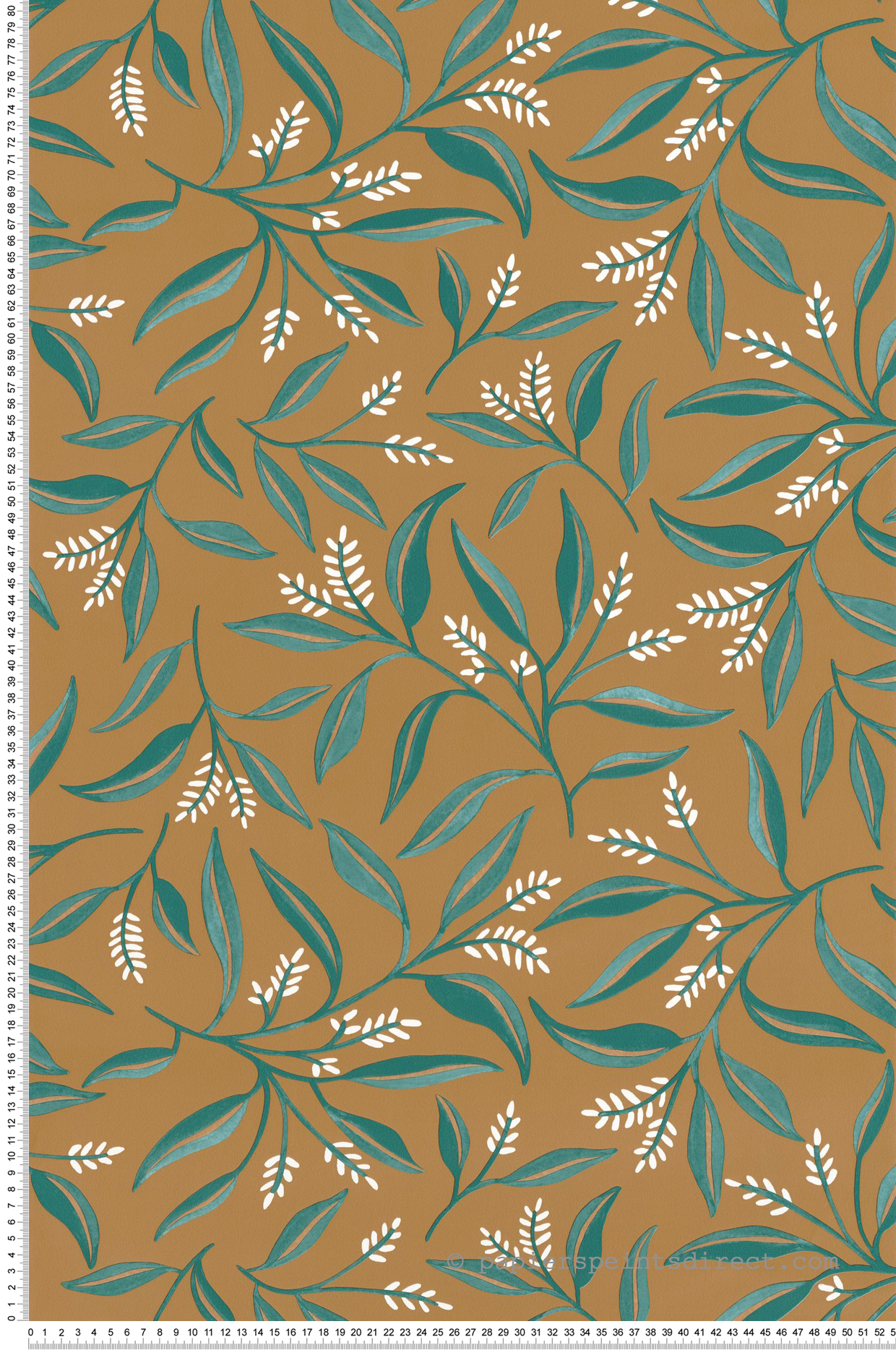 Papier peint Feuille Grasse vert camel - Green & Co de Casélio | Réf. GCO103882778
