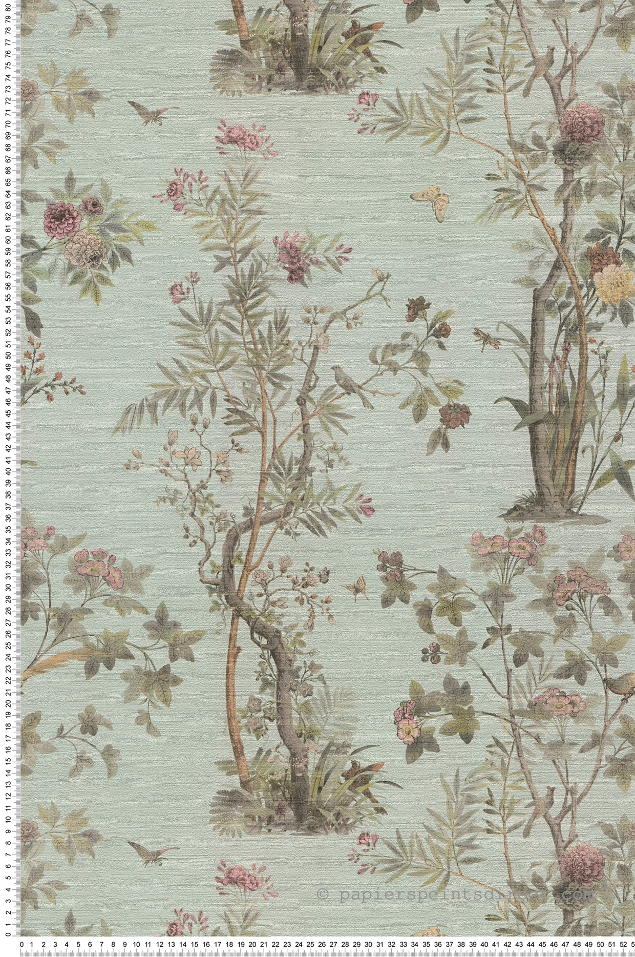 Papier peint Arbre Botanique bleu doux nacré - History of Art 2 d'AS Création | Réf. AS-790435