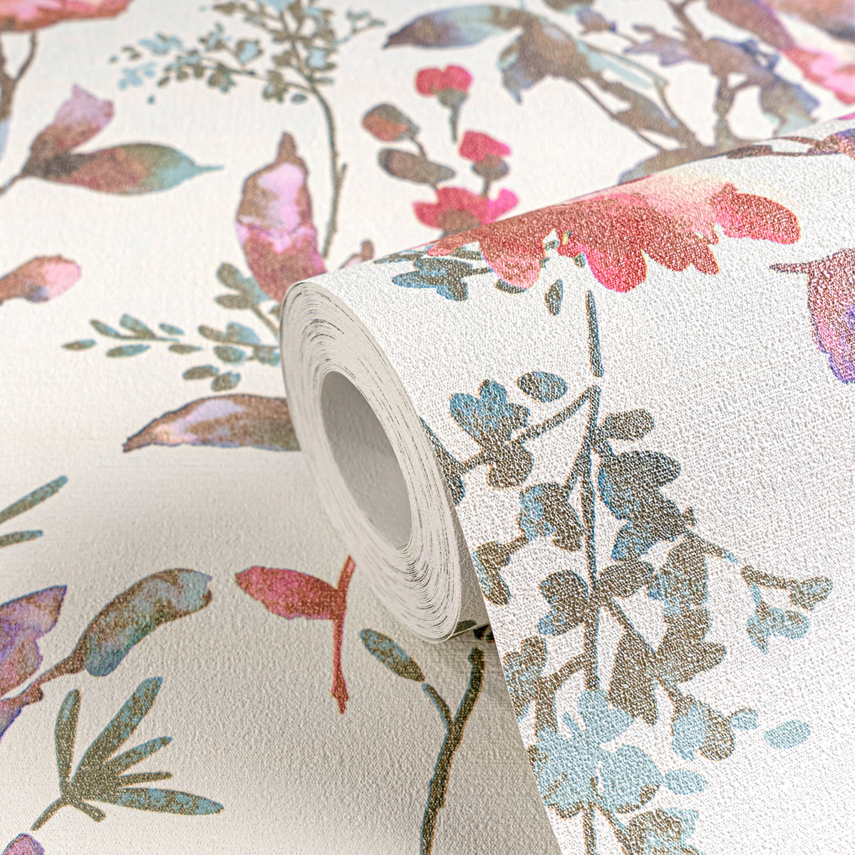 Papier peint Fleur Pétale Poetry blanc cassé doré - Cosmoliving d'A.S. Création ZOOM | Réf. AS-790611