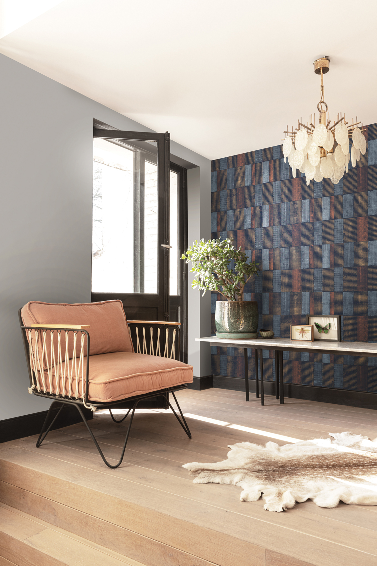 Papier peint Ethnique Géométrique Gyan bleu mordoré - Summer de Masureel | Réf. MAS-SUM304