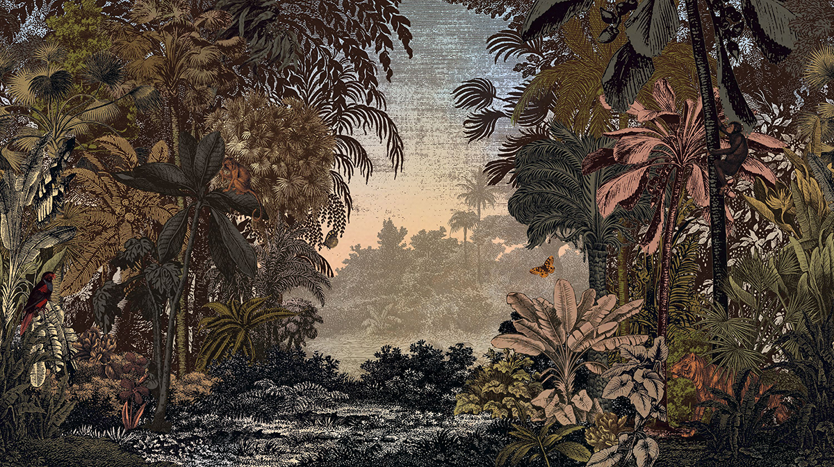 Papier peint panoramique Jungle DreamLike Landscape vert - Beauty Full Image 2 de Casadéco | Réf. BFM102612272