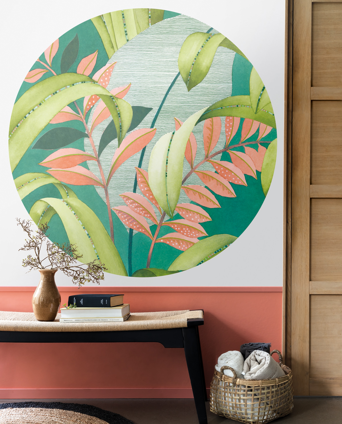 Papier peint Feuillage Panoramique Botanica circle vert - Beauty Full Image de Casadéco | Réf. BFIM84817310