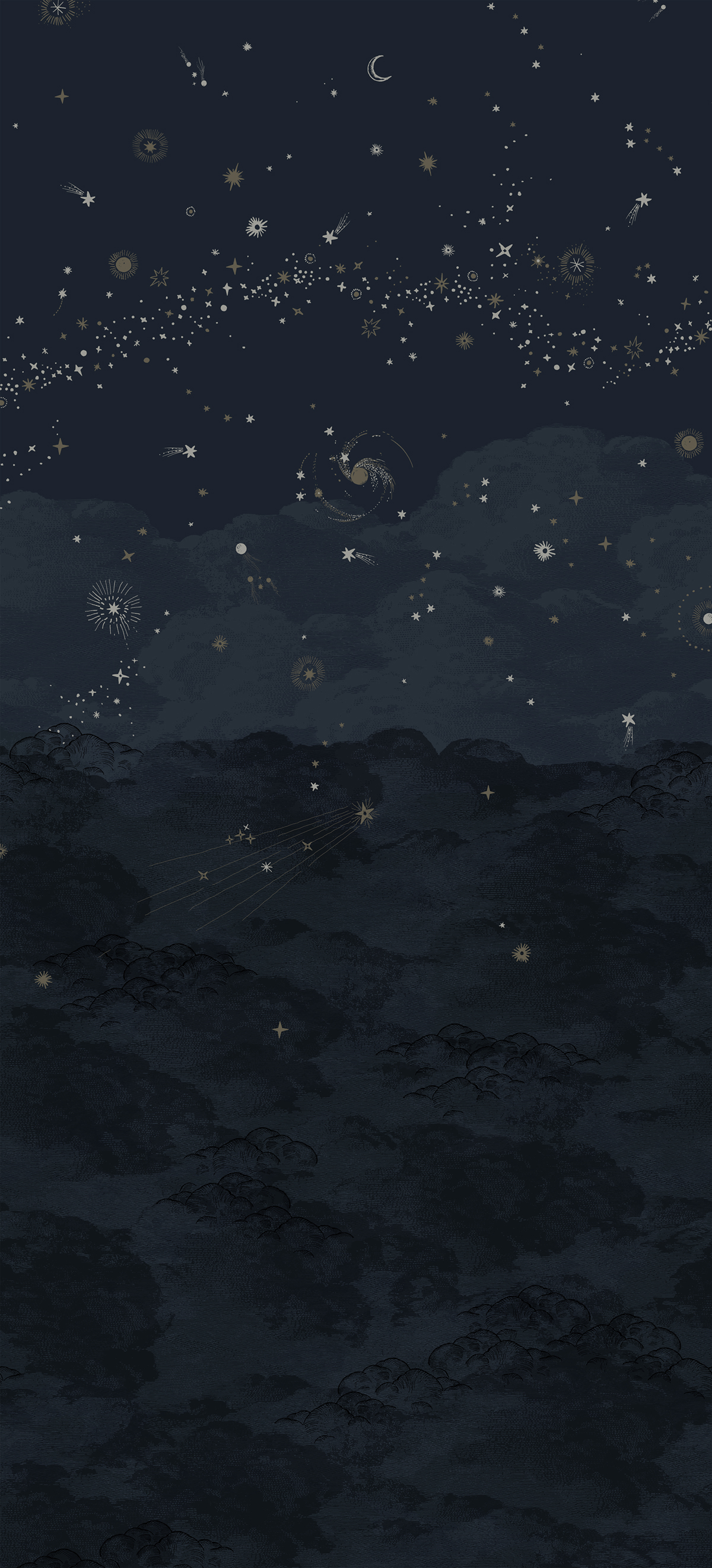 Papier peint panoramique Cosmos Nuit - 1/2/3 - Isidore Leroy