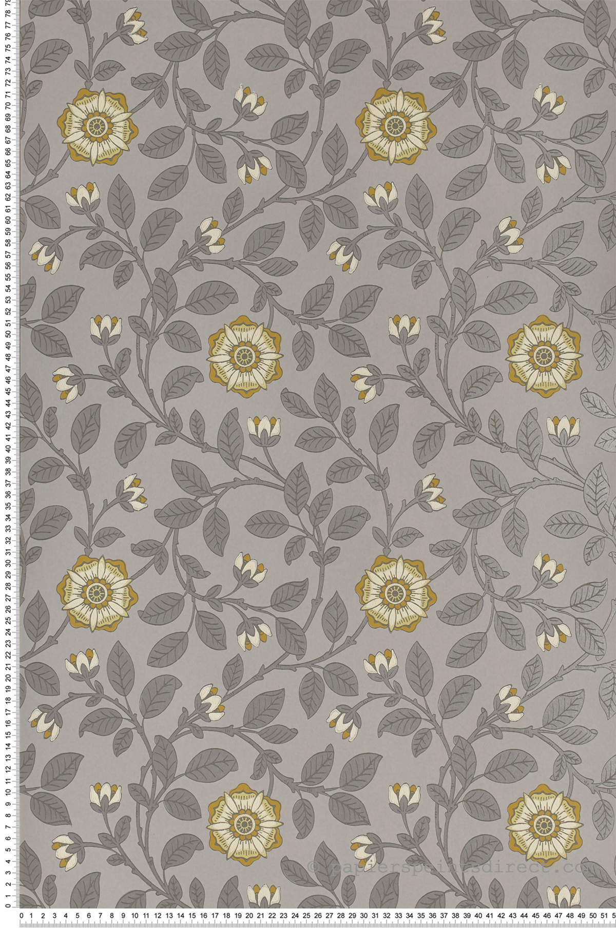 Richmond Green argent - Papier peint London Wallpapers IV de Little Greene