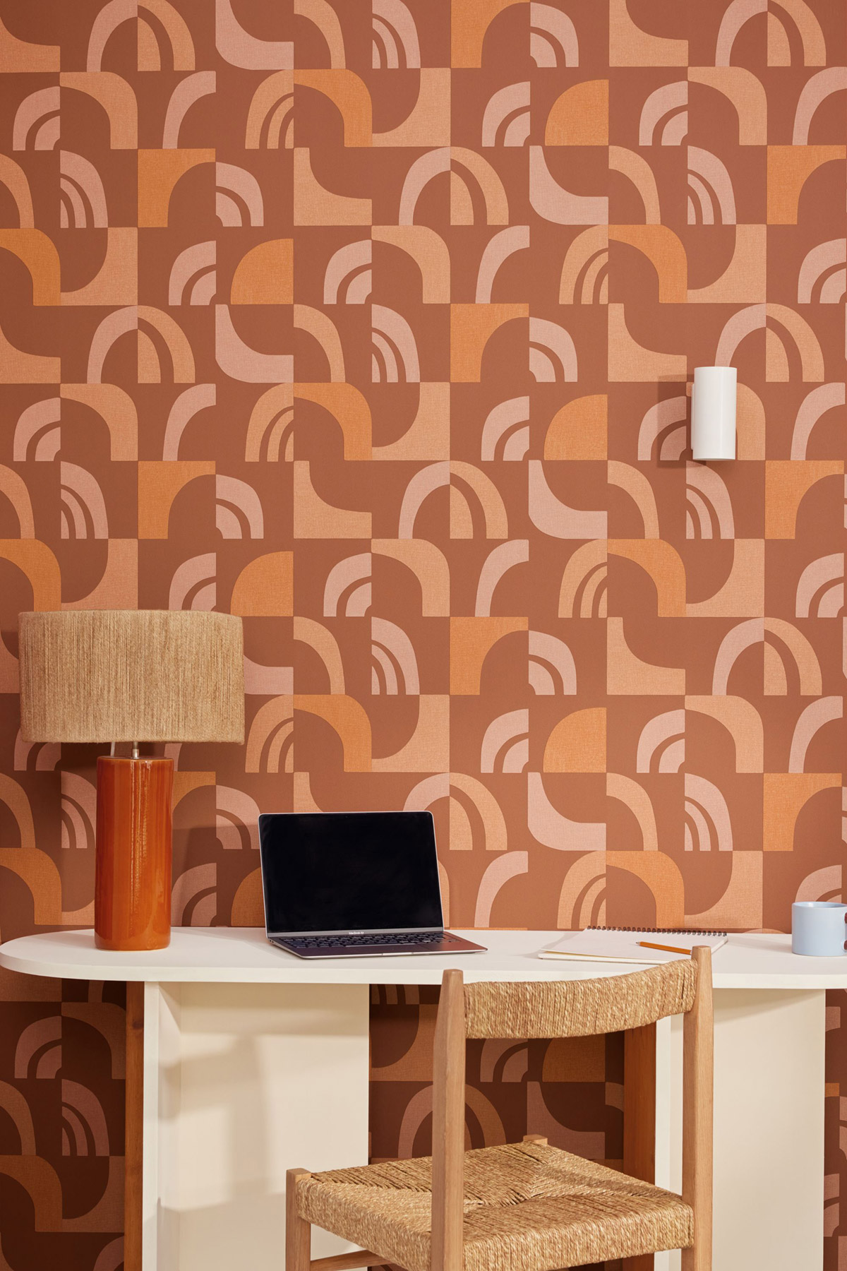 Papier peint Arrondi Moderne Empreinte terre de sienne - Origine de Casélio | Réf. OGN106078001