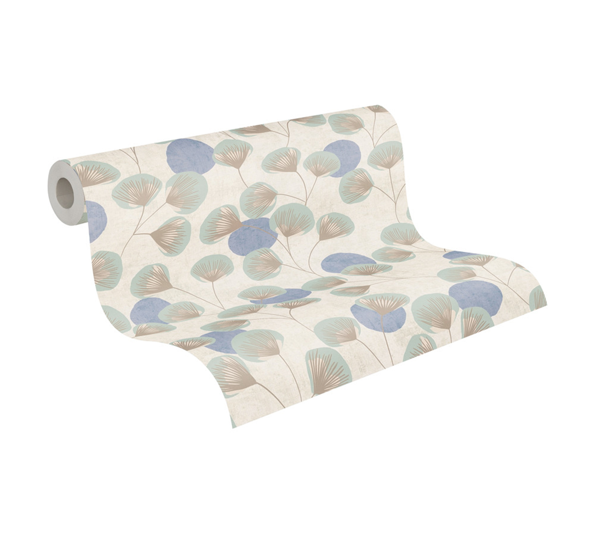 Papier peint Végétal Rétro Aster taupe bleu - Nordic Feeling d'A.S. Création ROLL | Réf. AS-791511