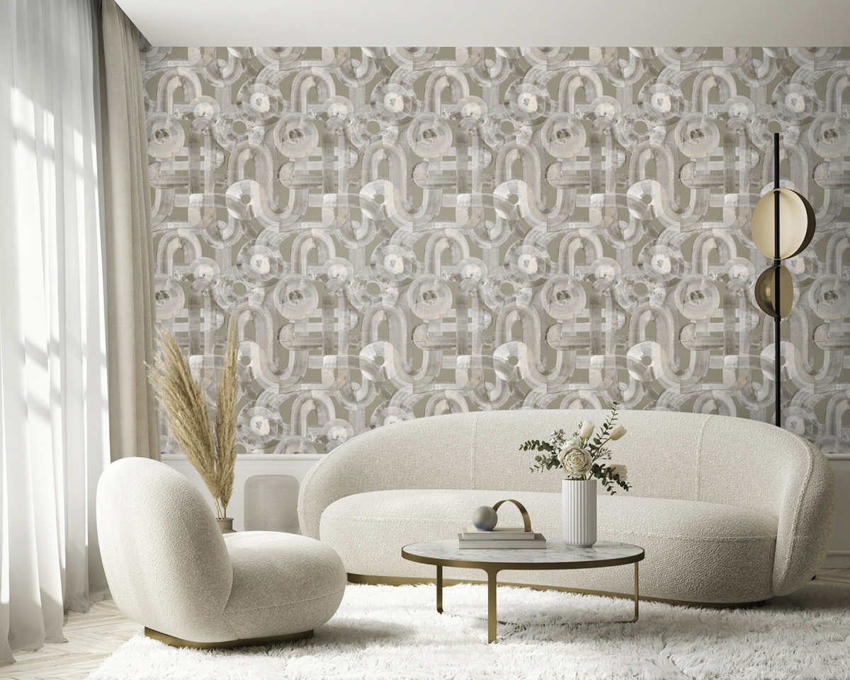 Papier peint Contemporain Abstrait taupe - Pearl de Montecolino | Réf. MC-65322