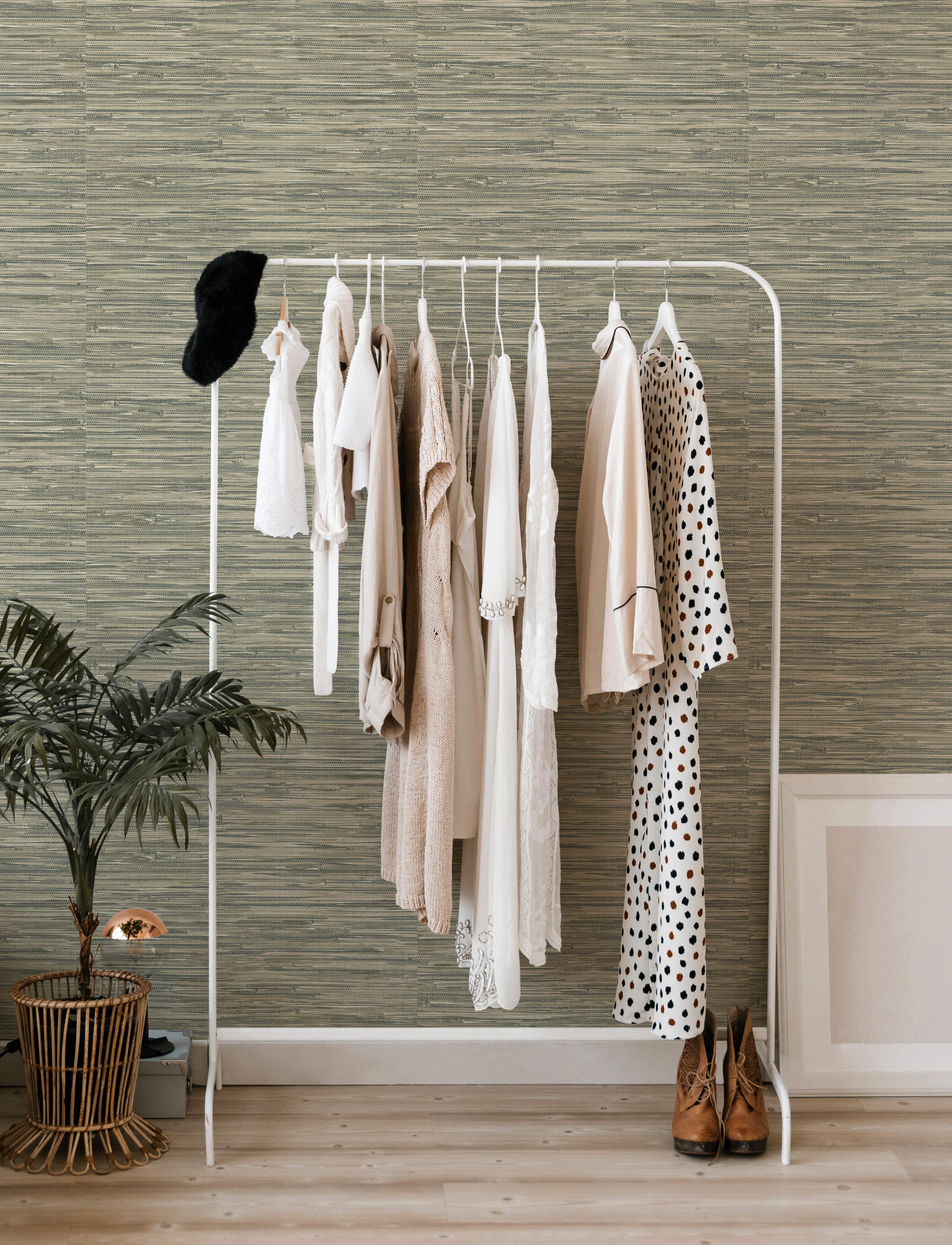 Papier peint Paille Imitation Exhale vert - Harmony de Lutèce | Réf. LTC-FD27261