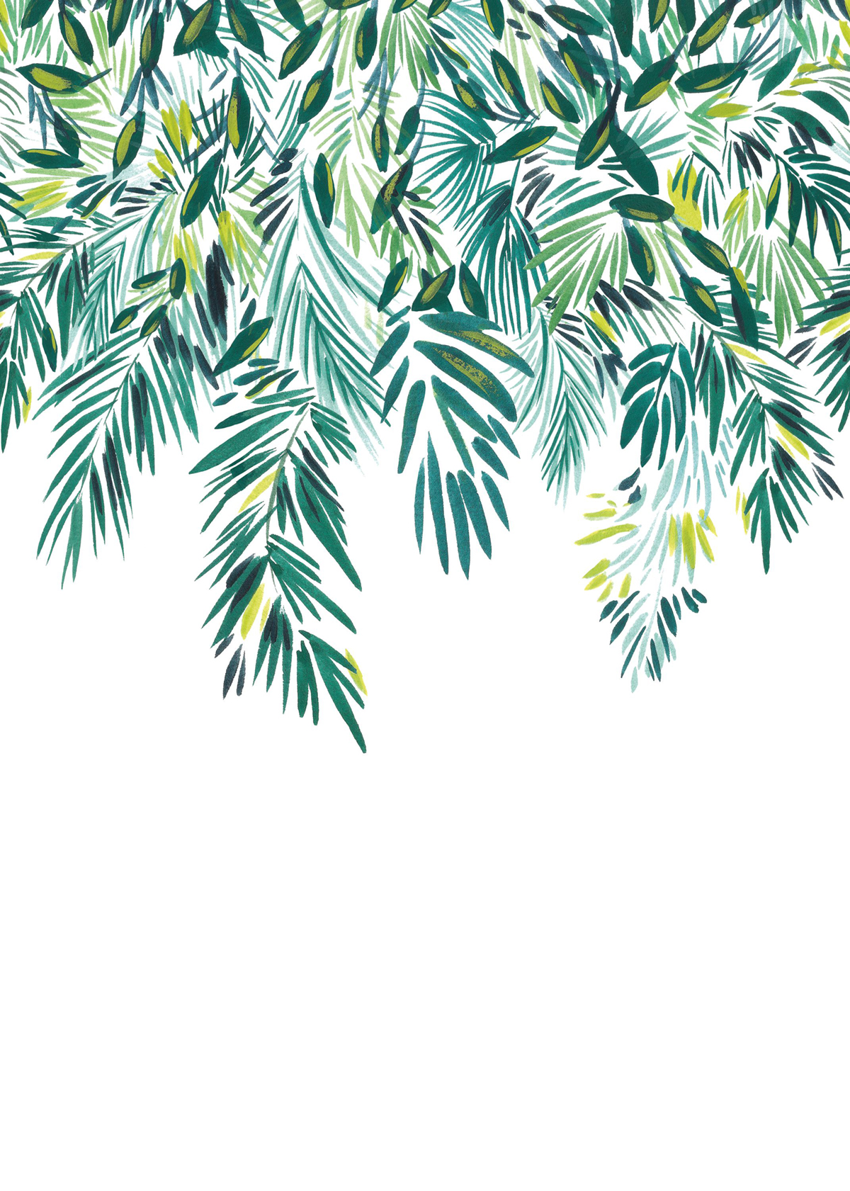 Papier peint panoramique Palmes Greenmood vert M 200X280 - Pimp My Wall de Casélio | Réf. PMW104687003