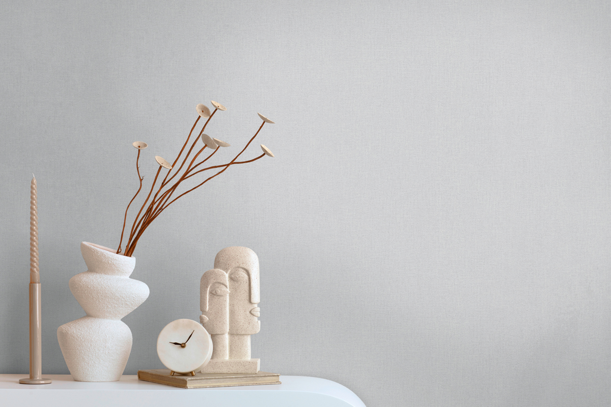 Papier peint Uni Toile blanc grisé - Pure Elegance d'A.S. Création | Réf. AS-397829