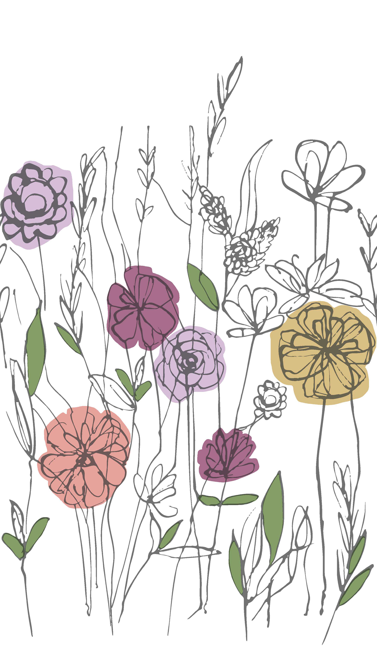 Papier peint Panoramique Poussée de Fleurs violet - Poésie de Lutèce | Réf. LTC-51252313