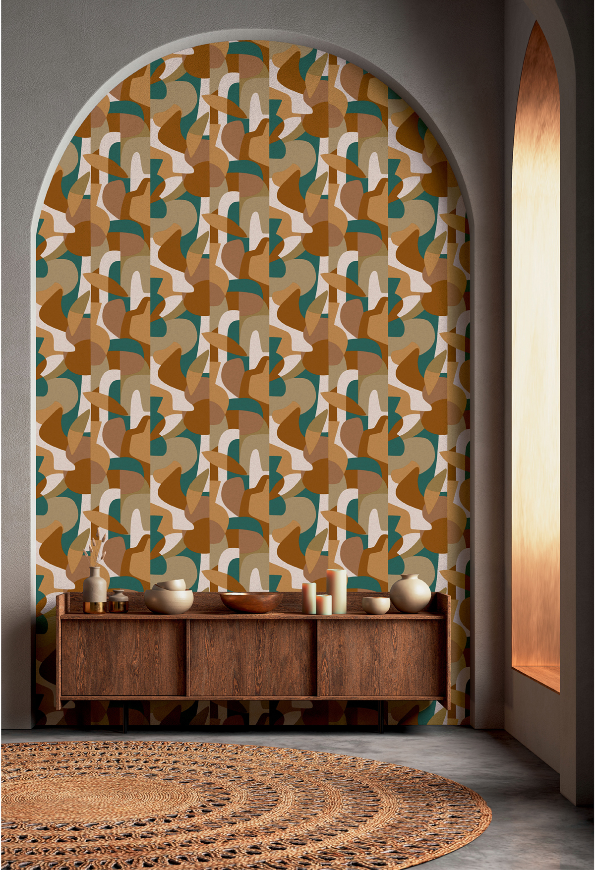 Papier peint Forme Design Origine marron - Abaca de Lutèce | Réf. LTC-51232108