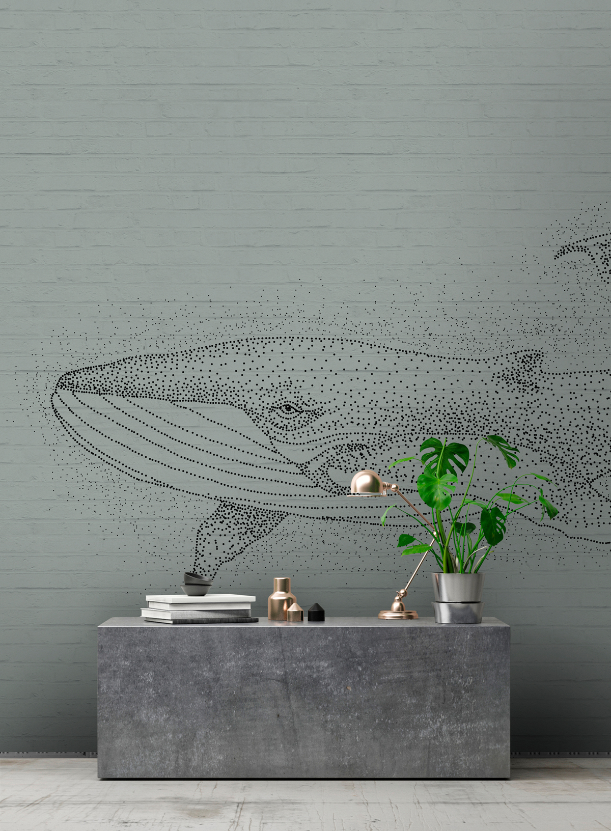 Papier peint panoramique Baleine Titan 3 - Référence DD110486 - Intissé 200g/m2 - Standard 400 x 270