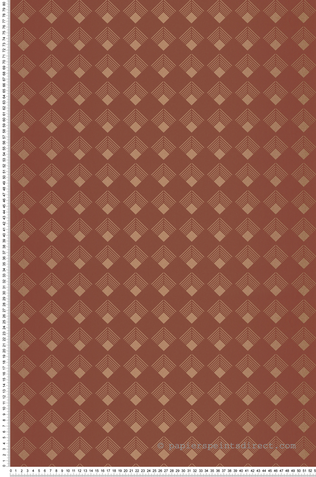 Papier peint Géométrique Patch terracotta cuivré - Labyrinth de Casélio | Réf. LBY102134045