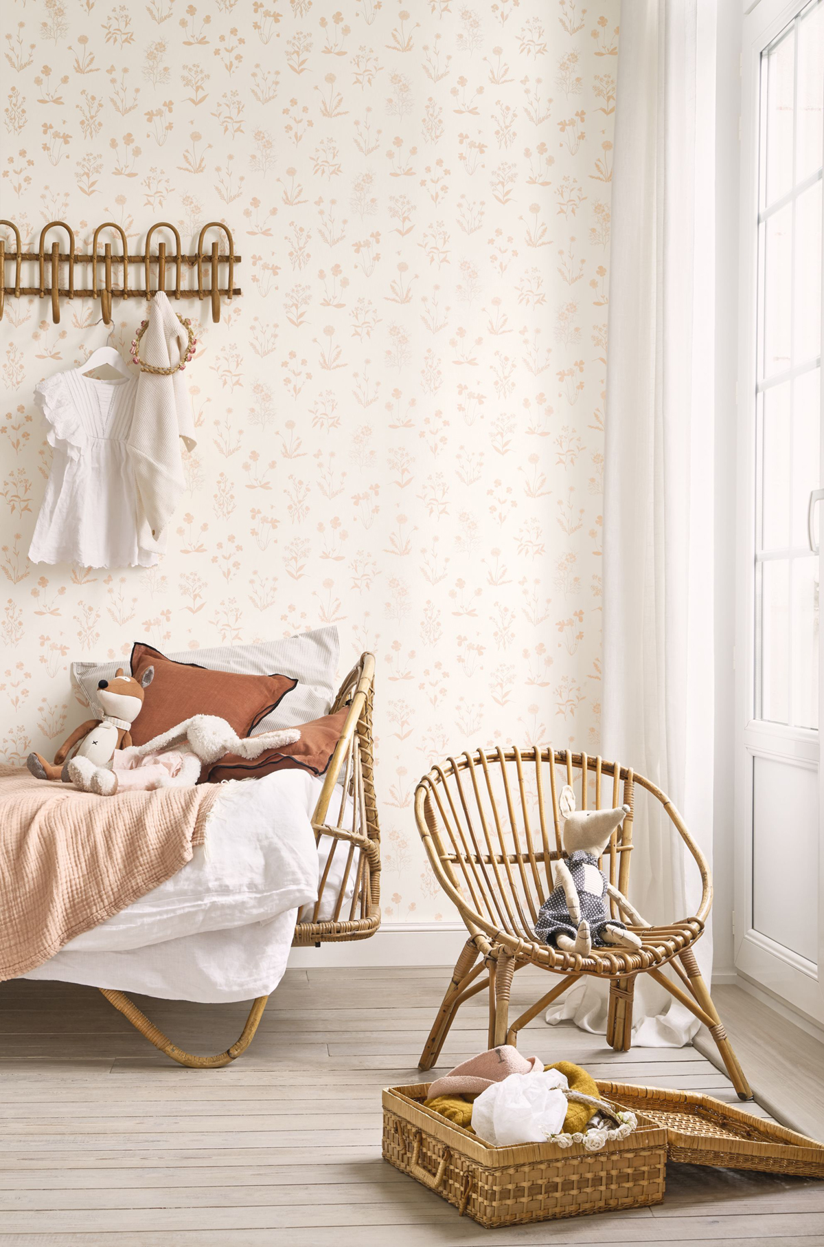 Papier peint Plante Herbier rose nude - Gardens de Casadéco | Réf. GADN87624127