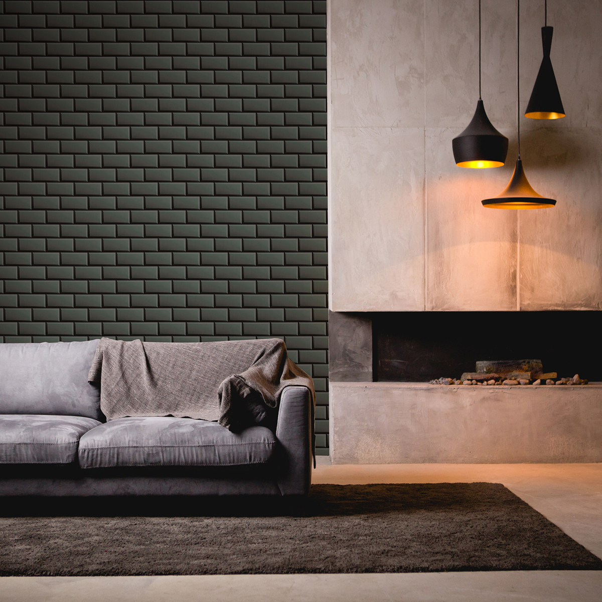 Papier peint Brique Effet Plastifié gris - My Home My Spa d'A.S. Création | Réf. SP15830