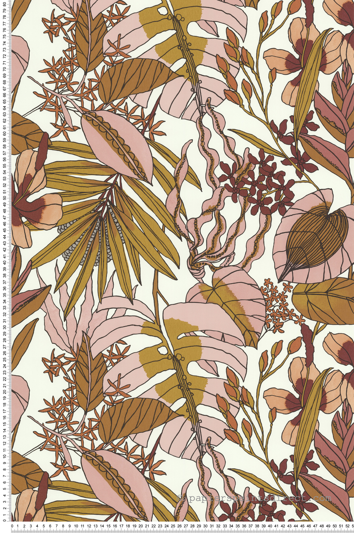 Papier peint Fleurs Tropicales rose et rouge - Arty de Lutèce | Réf. LTC-51210503