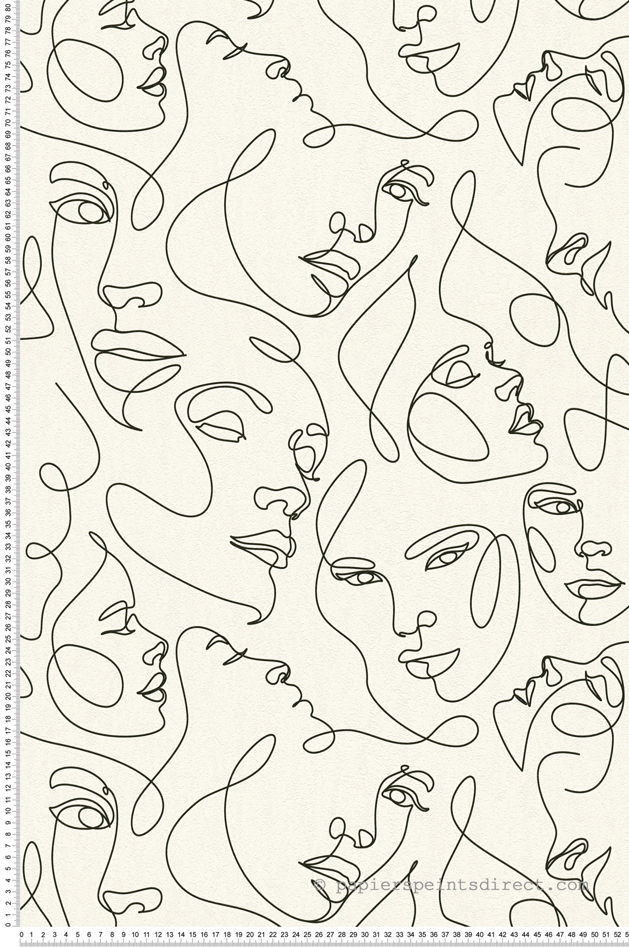 Papier peint Visages One Line Art noir blanc - Pintwalls 3 d'A.S. Création | Réf. AS-791721