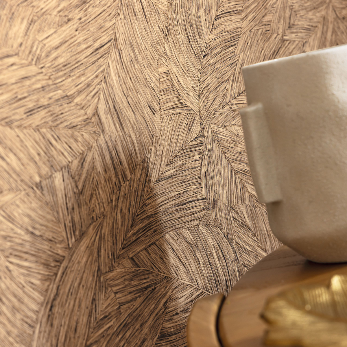 Papier peint Feuille Liège Archipel marron - Borneo de Casélio AMB1| Réf. BORN106512155