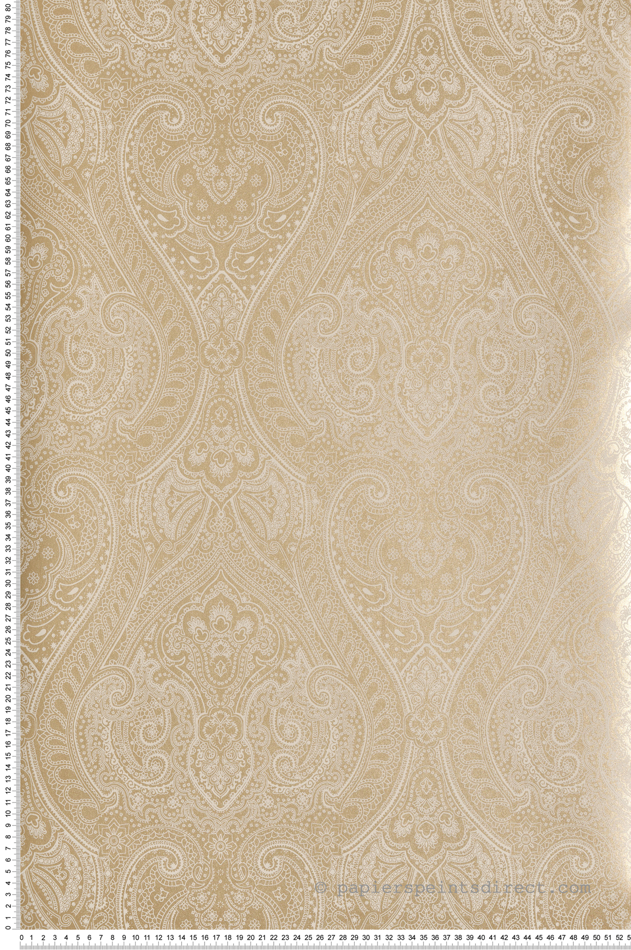 Papier peint Médaillon Cachemire Paisley doré - Attitude de Lutèce | Réf. LTC-AM22002-1