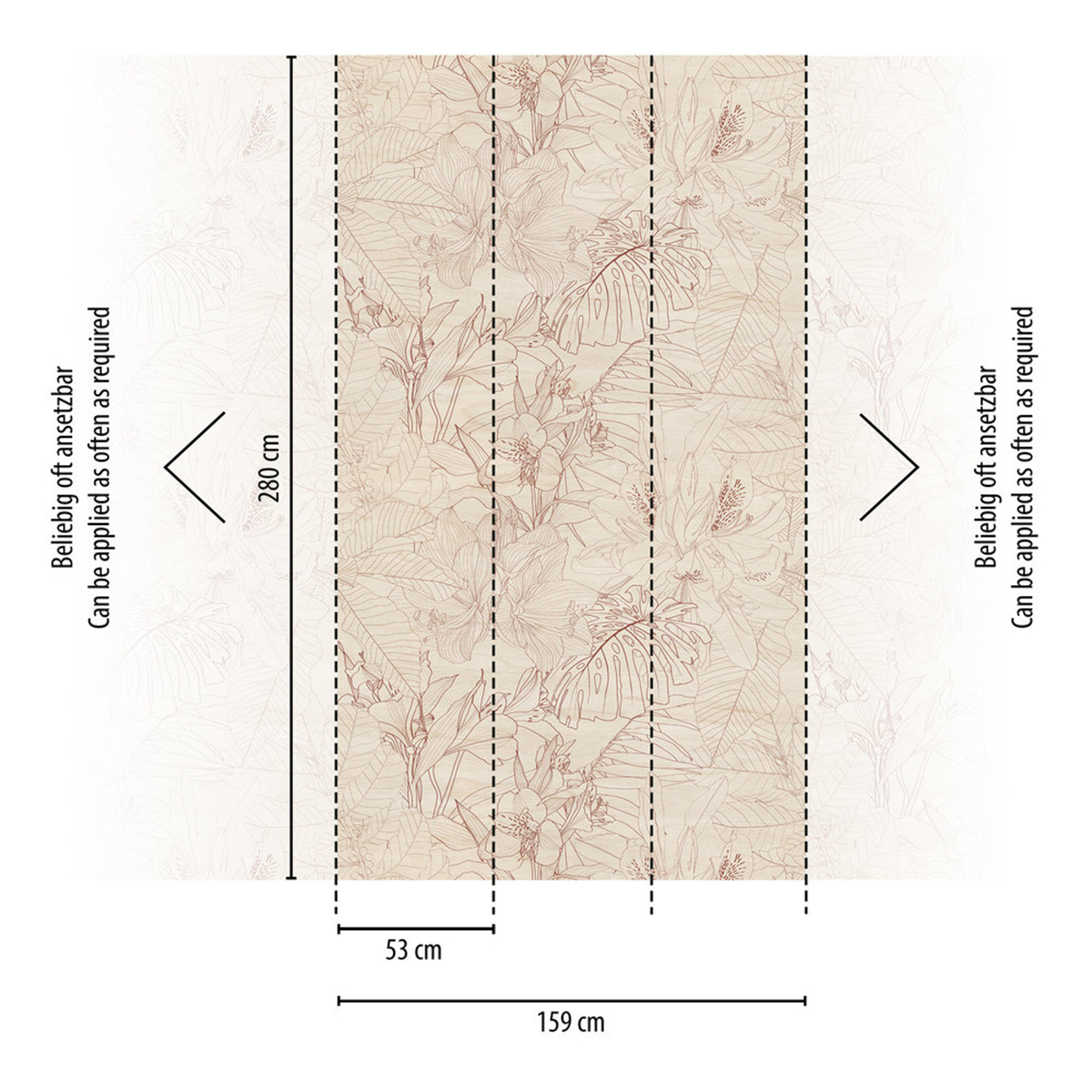 Papier peint panoramique Orchidées Feuillage Minimaliste - The Wall 3 d'A.S. Création AMB3 | Réf. AS-398861