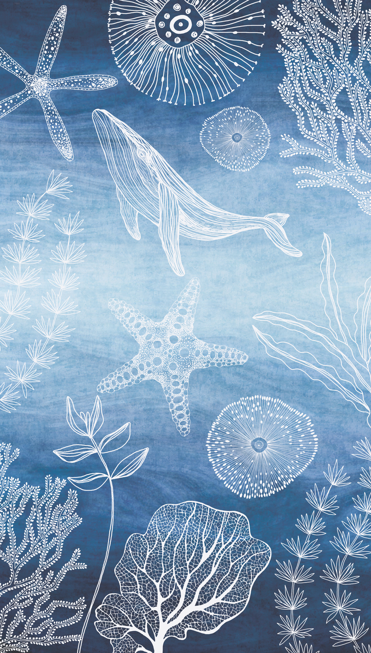 Papier peint panoramique Baleine dans l'Océan bleu - Lilly & Luis d'A.S. Création | Réf. AS-770601