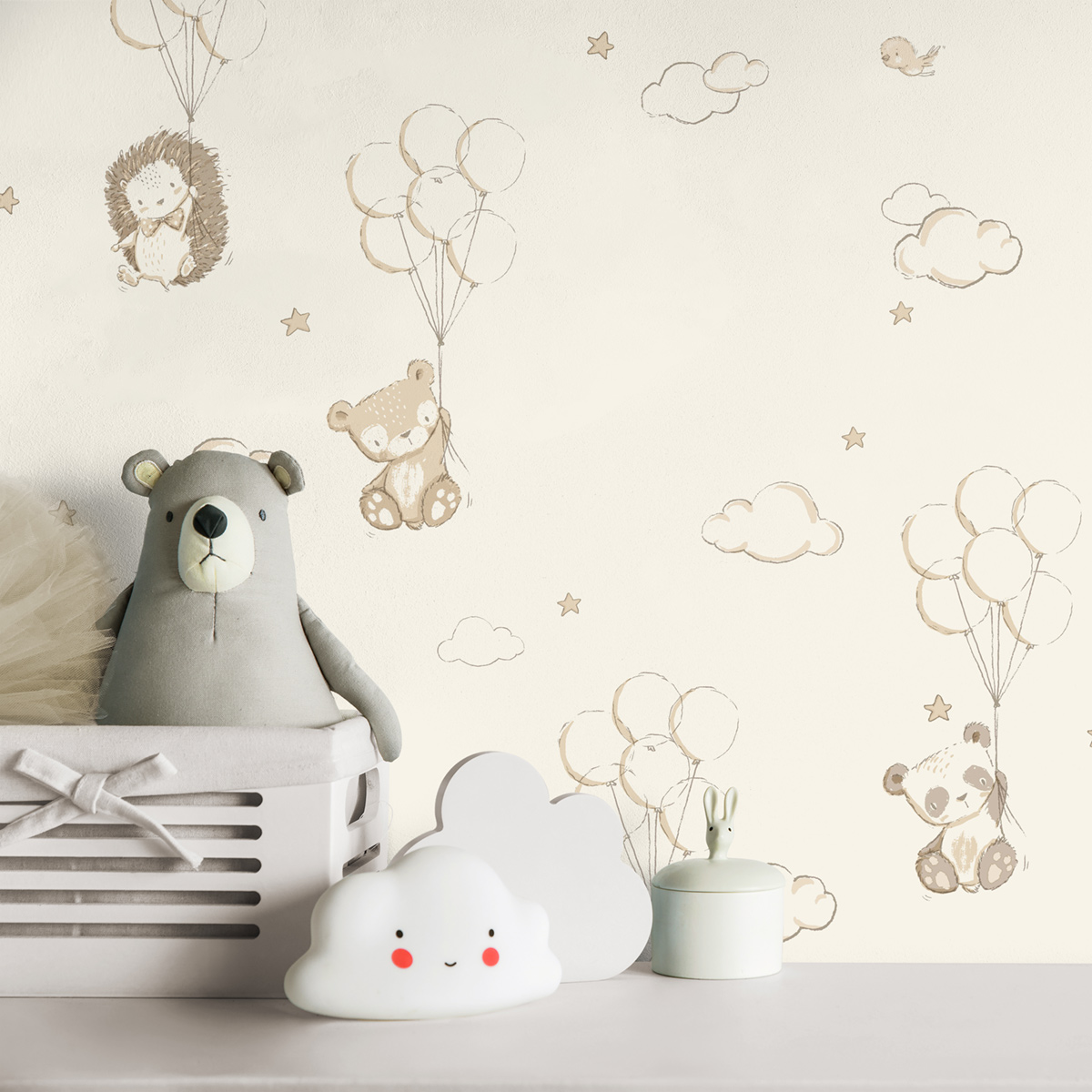 Papier peint Ballons Animaux beige - Imagine de Lutèce | Réf. LTC-DL27556