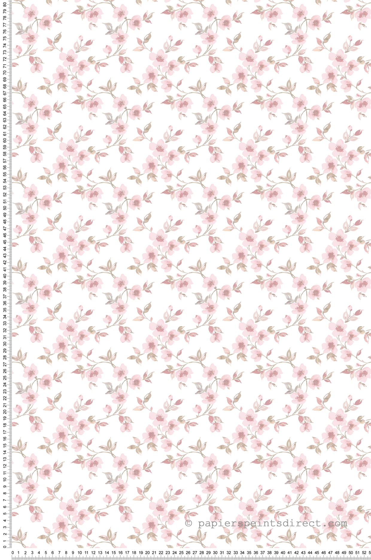 Papier peint Fleurs Eglantier rose blanc - Jardin Secret de Lutèce | Réf. LTC-G78484