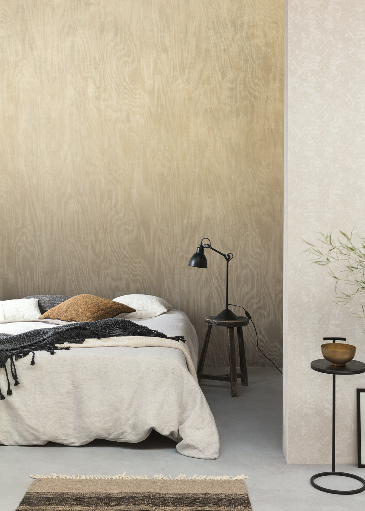 Papier peint panoramique Dégradé Moiré Bois beige marron - C H260 - Wall Designs IV de Masureel | Réf. MAS-DG4MOI1053-260