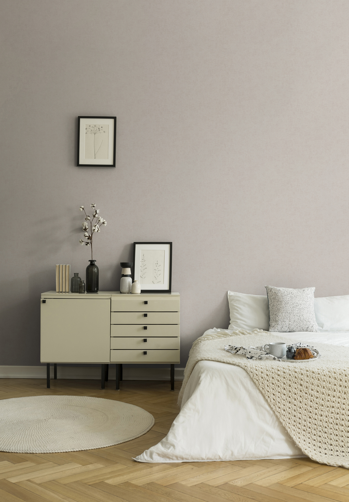 Papier peint Pailleté Uni Long Island lin clair - Titanium 3 d'AS Création | Réf. SP15602