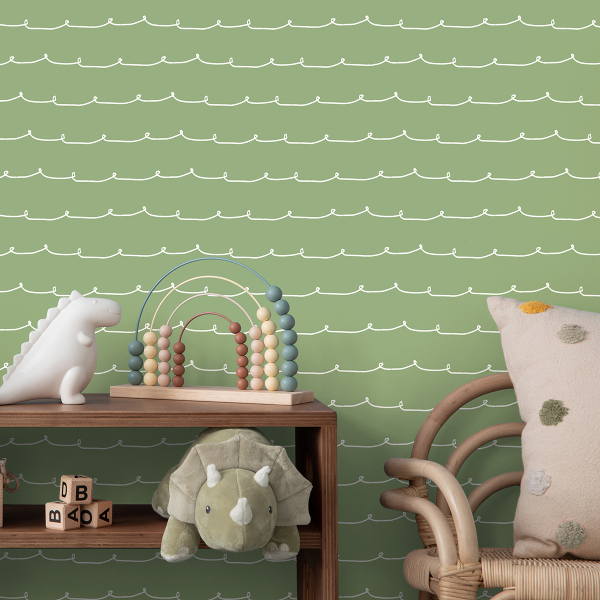 Papier peint Ligne Vague Contemporain vert - Imagine de Lutèce | Réf. LTC-DL27571