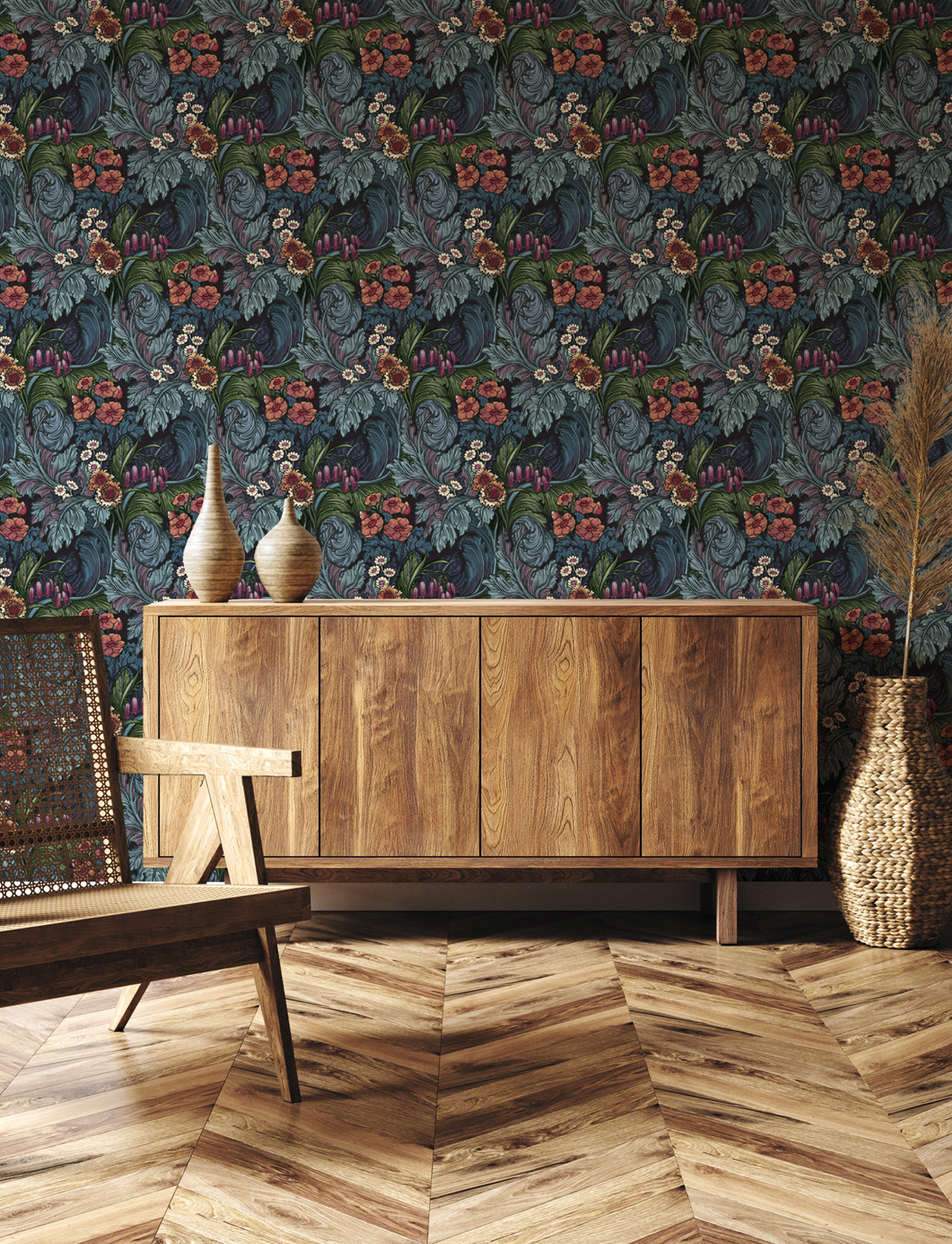 Papier peint Feuillage Luxuriant Fleur multicolore - The Wall Llewelyn-Bowen de Lutèce | Réf. LTC-LB25134