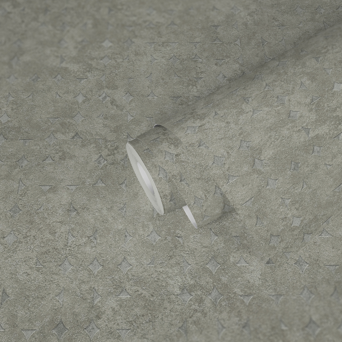 Papier peint Mosaîque Arrondie vert laurier argenté - Stories of Life d'A.S. Création AMB2 | Réf. AS-396564